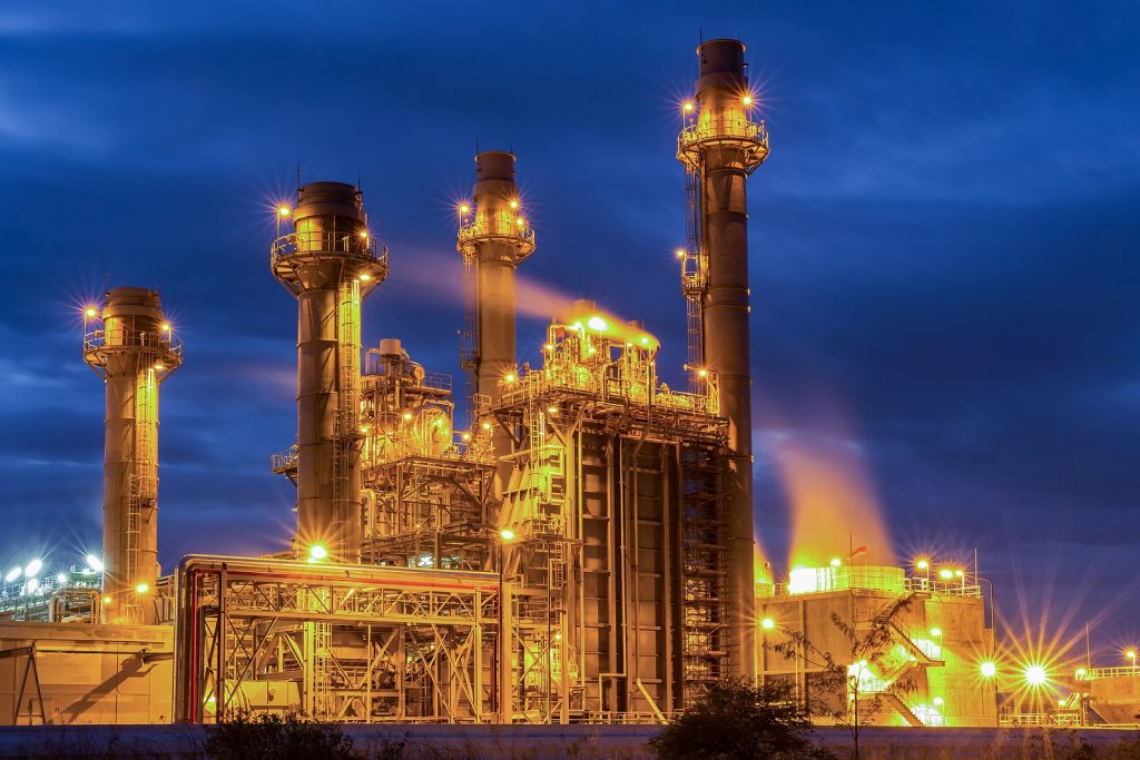 Natural gas turbine electric power plant support factory