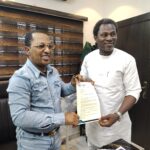 Amb. Prince Sesan Rufus Awobiye Presents MOPA 2026 Award Notification to Dr. Segun Alade Musa as Widescope Logistics International Emerges Logistics Company of the Year